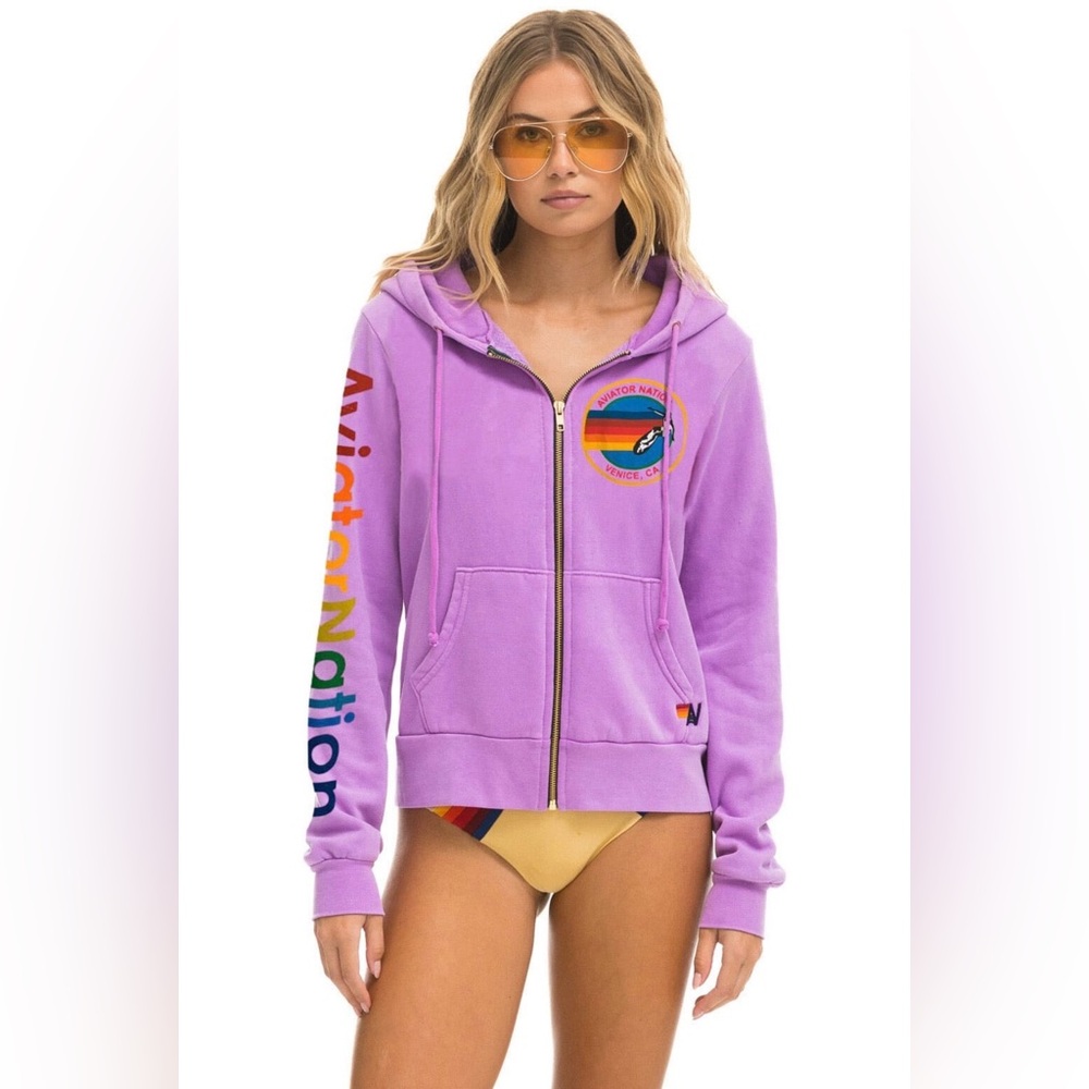 Aviator Nation Hoodie - Neon Purple